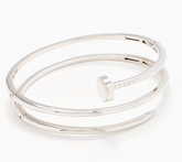 David Markstein Bronze Silver Tone Multi Hinge Nail Head Bangle Avg